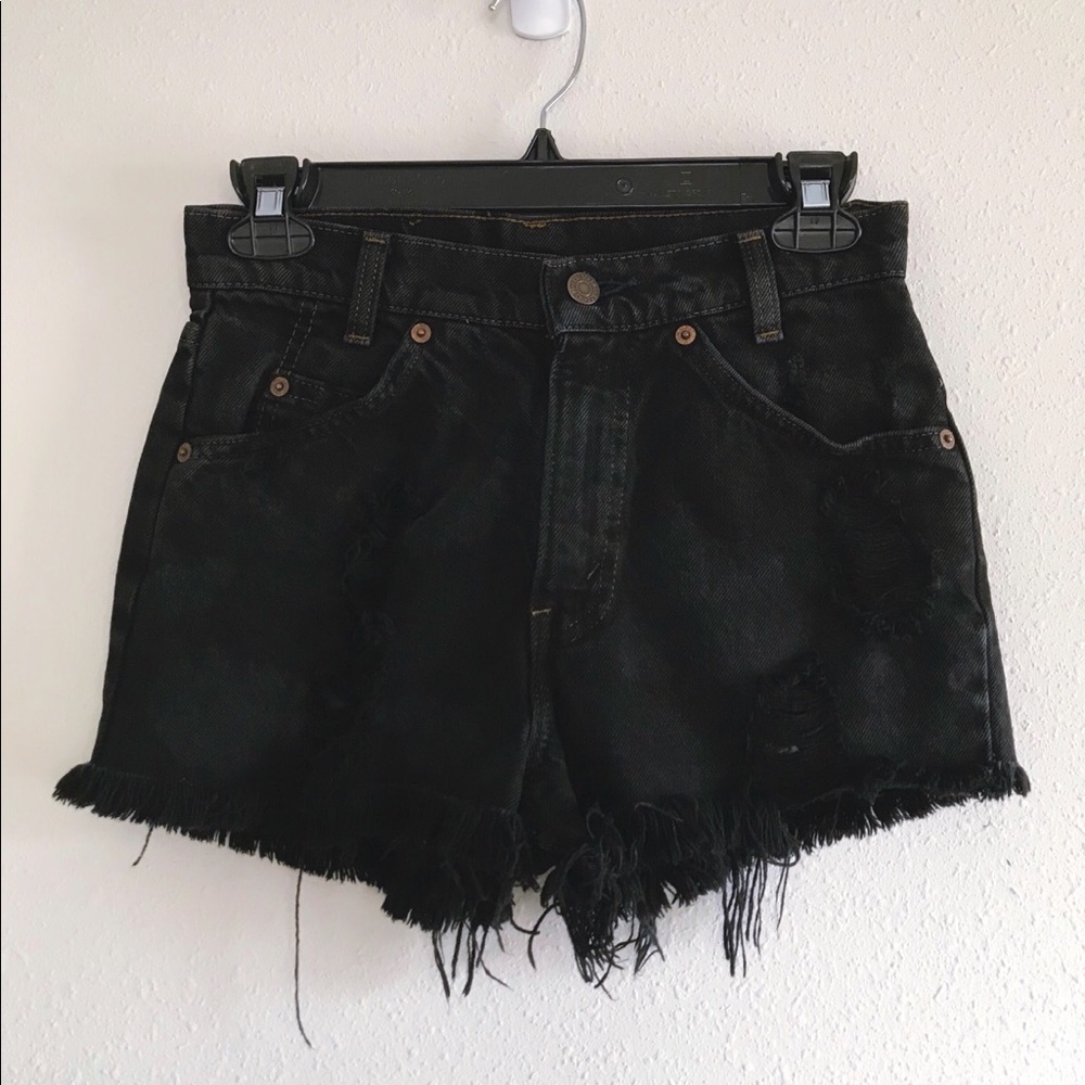 Brandy Melville Black Denim High Waisted Shorts